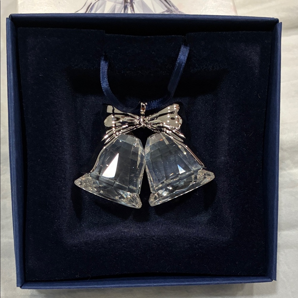 Swarovski Crystal Bell Ornament with Blue Box